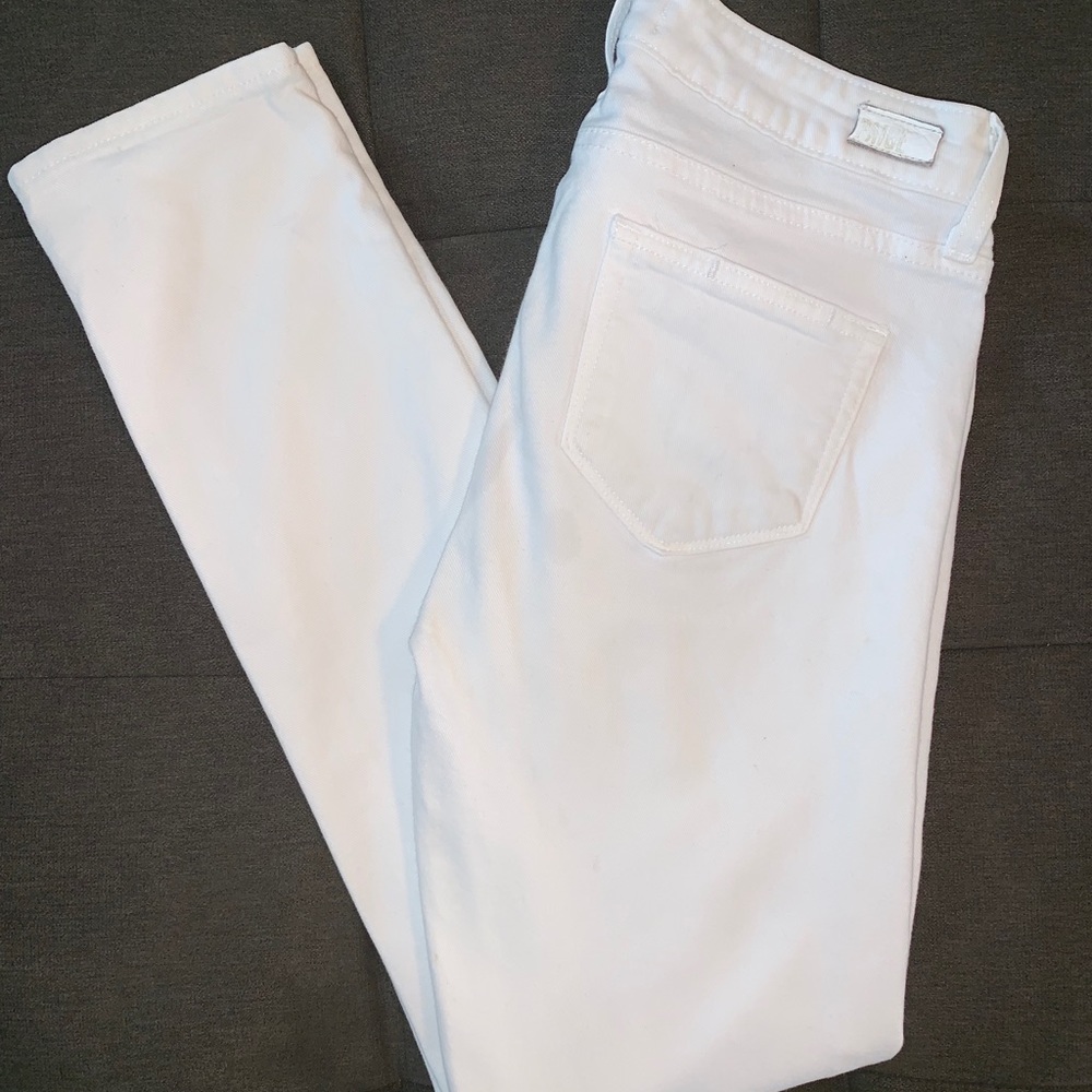 Paige Denim. Skinny ankle, clean hem. Size 26.